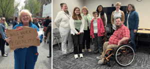 Peggy in a collage of several photos